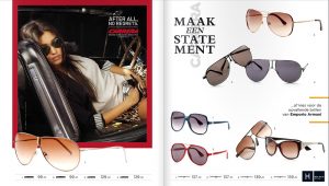 zonnebril montuur productfotografie studio Super Rebel brochure drukwerk mode
